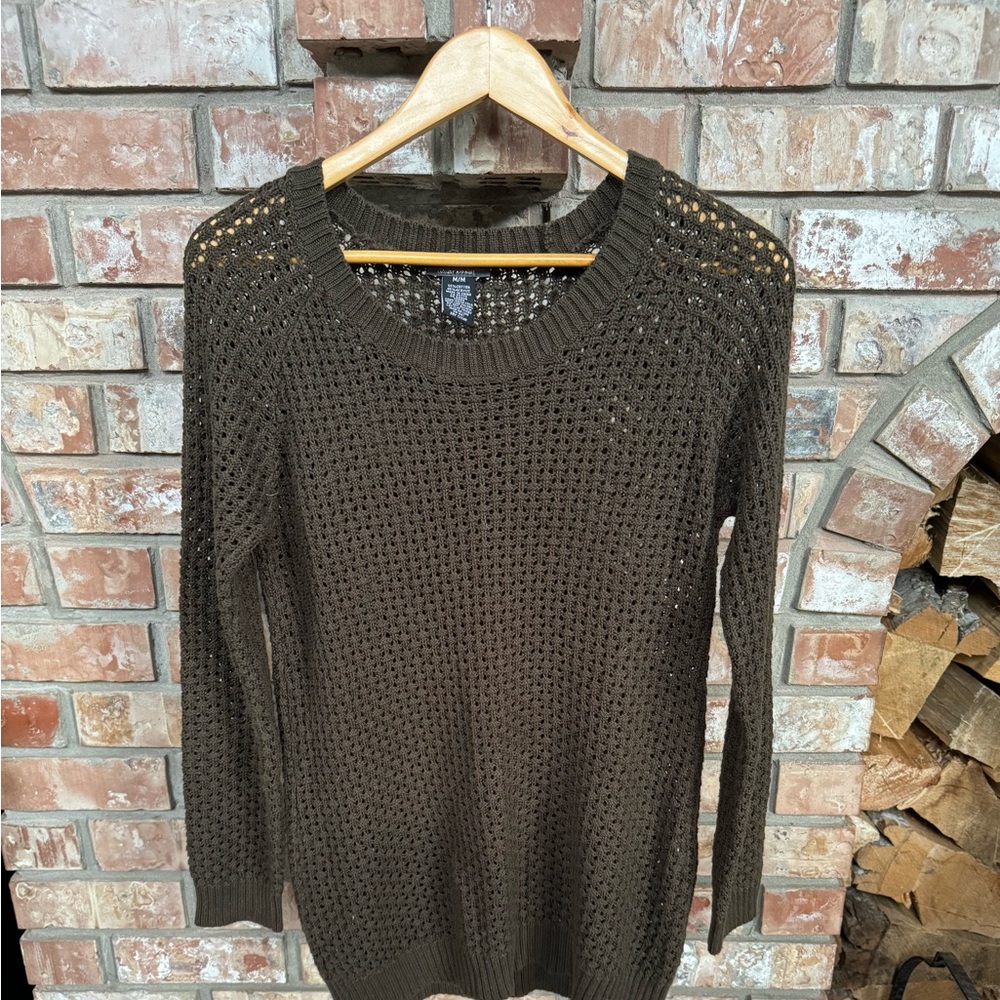 Ladies Devoted Open-Knit Pullover Sweater - Sz Med